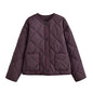 Solid Single-Breasted O-Neck Jacket for Women
