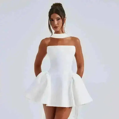 Avrilyaan Off Shoulder Backless A-line Mini Dress