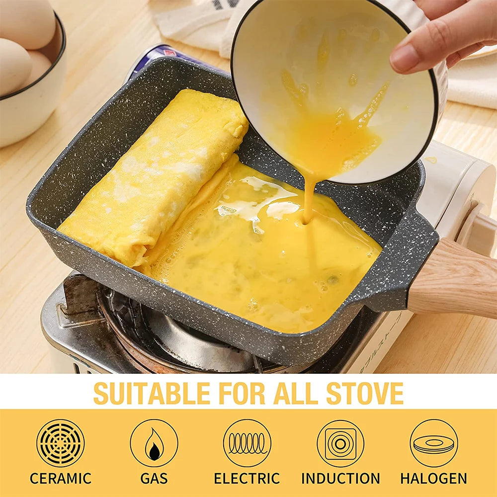 Nonstick Japanese Omelette Pan with Detachable Handle