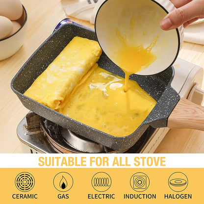 Nonstick Japanese Omelette Pan with Detachable Handle