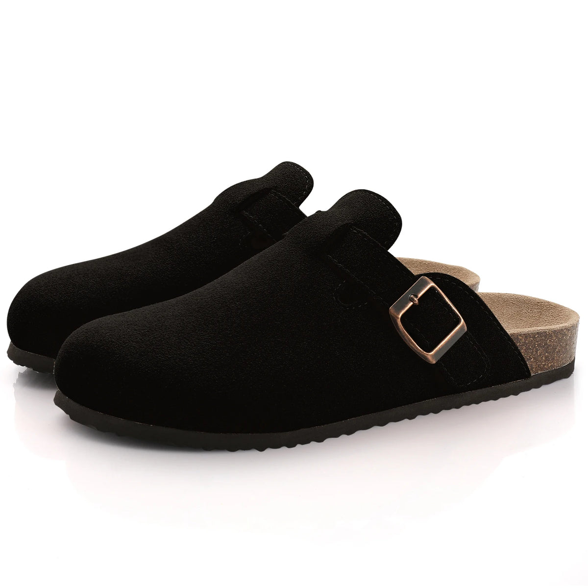 Comwarm Women's Suede Mules Slippers with Cork Insole