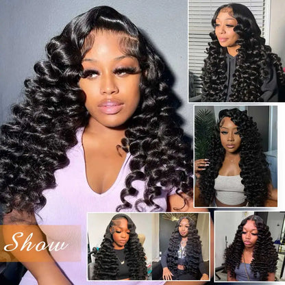 Curly Deep Wave Lace Front Wig Human Hair 200% Density