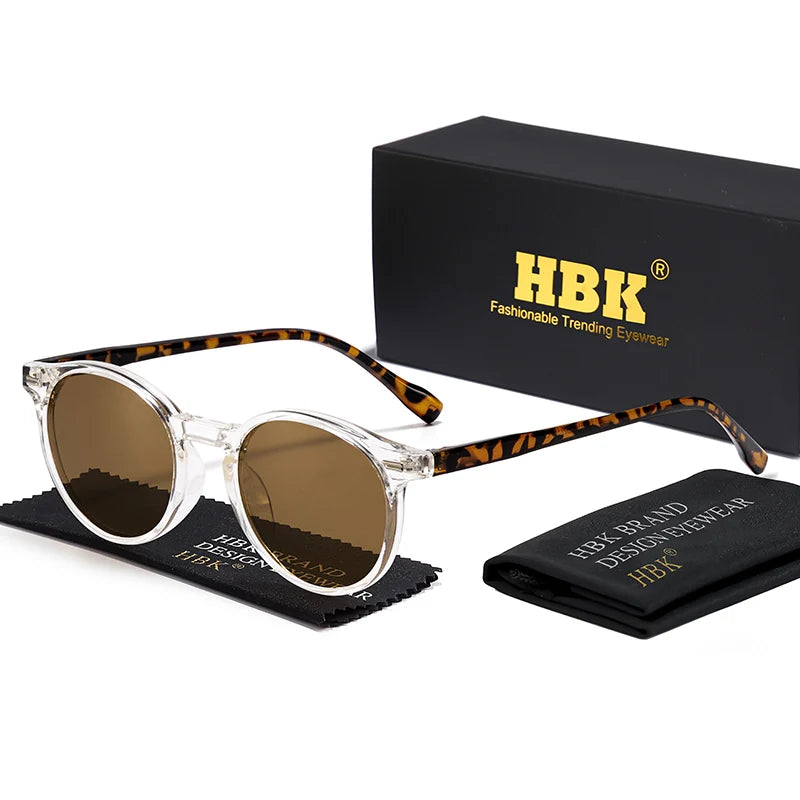 HBK Fashion Sunglasses Men Round TR90 Frame UV400