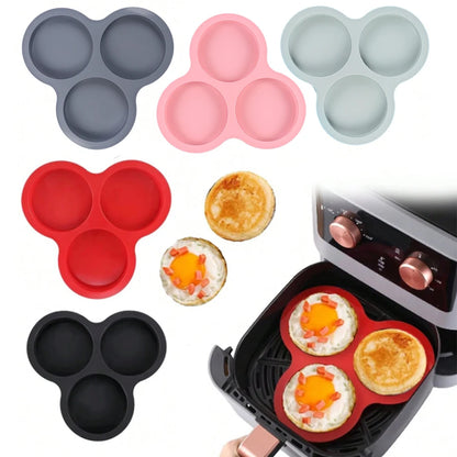 Silicone 3-Cavity Egg Mold for Air Fryer Baking