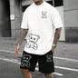 Men's Summer Loose Harajuku T-Shirt and Shorts Set