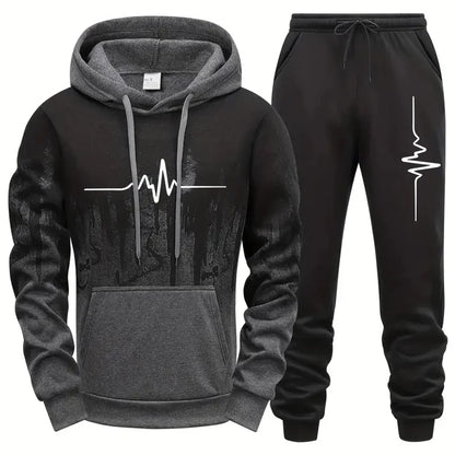 Men's Casual Polyester Tracksuit for Daily Sports