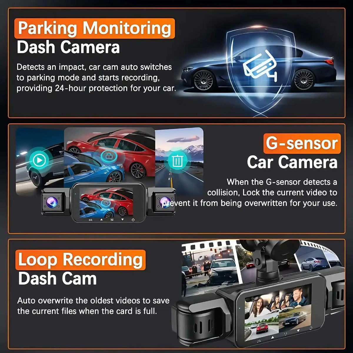 4 Channel WiFi Car DVR Dashcam with 360 Degree Recording