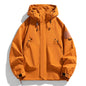 Men's Hooded Waterproof Jacket Black Softshell Camping