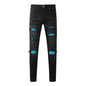 Men's Retro Wash Low Rise Elastic Skinny Denim Jeans