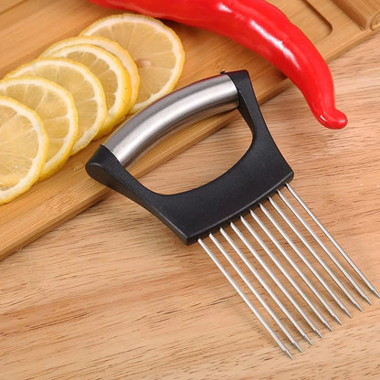 Stainless Steel Onion Slicer Holder and Meat Tenderizer