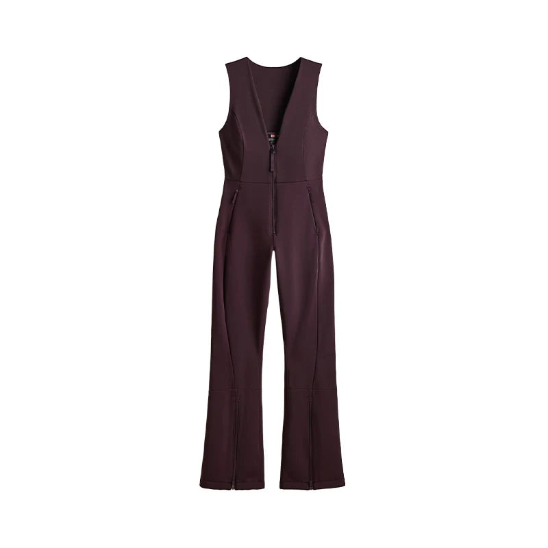 Hooded One-Piece Ski Jumpsuit for Women Windproof Outwear