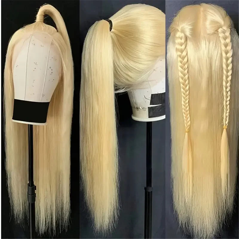 Transparent 613 Blonde Straight Lace Front Wig 13x4 13x6