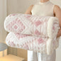 Geometric Jacquard Fleece Blanket Double Layer Taffeta