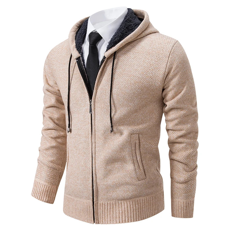 Men's Fleece Zipper Cardigan Casual Sports Coat