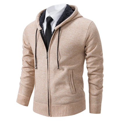 Men's Fleece Zipper Cardigan Casual Sports Coat