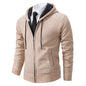 Men's Fleece Zipper Cardigan Casual Sports Coat