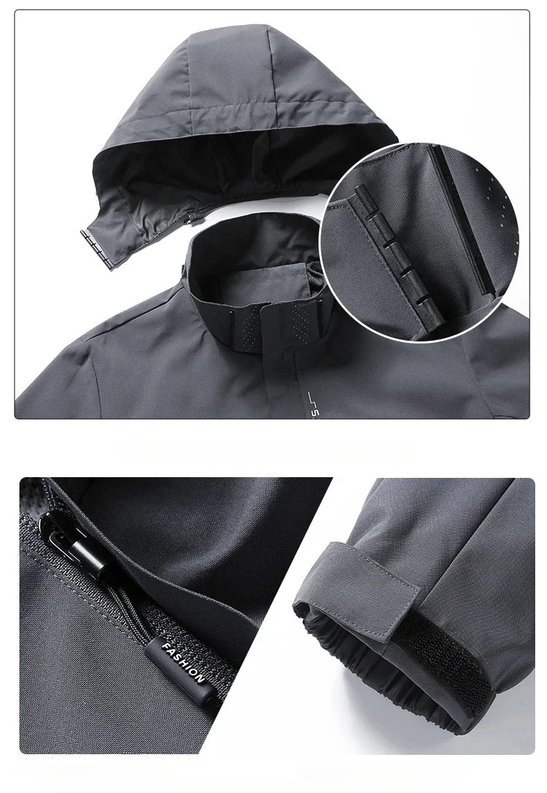 Men's Lightweight Waterproof Hooded Rain Jacket