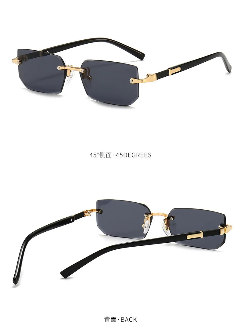 Rimless Square Sunglasses for Women and Men