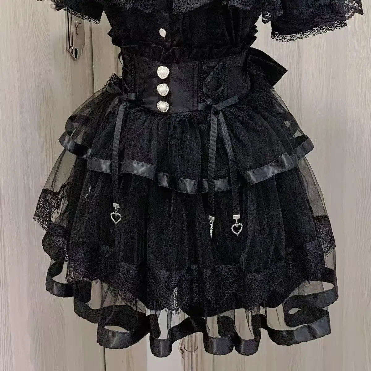 Japanese Sweet Lolita Mini Skirt Women Retro Lace Skirt