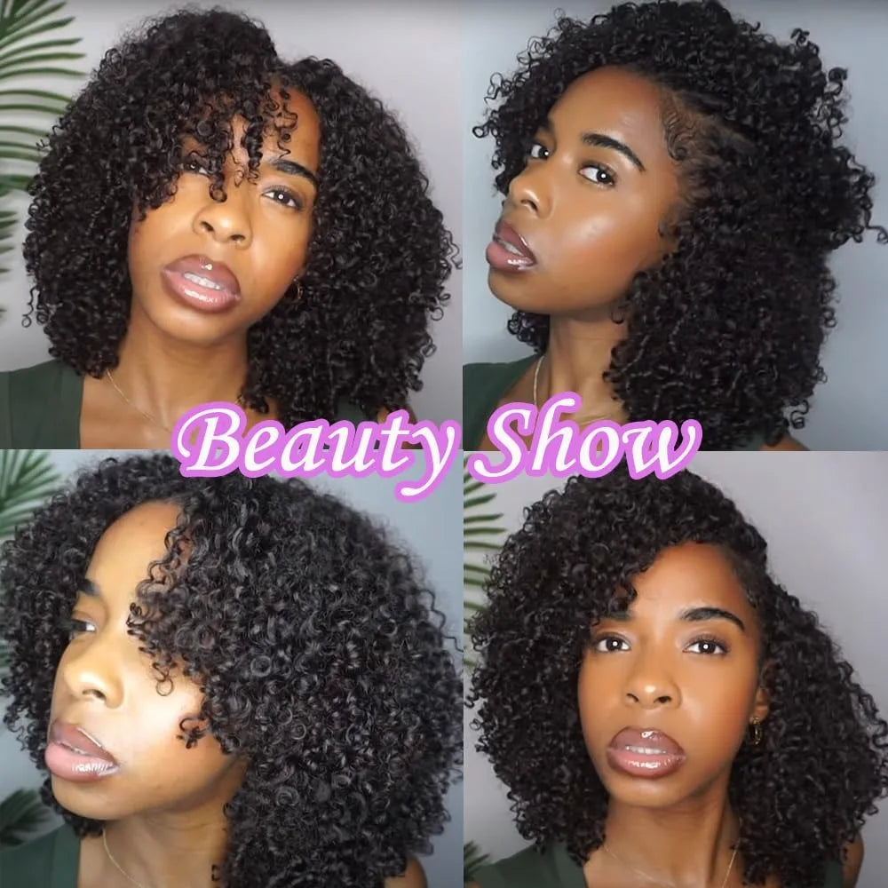 12A Curly Crochet Human Hair Extensions Deep Pixie Curls