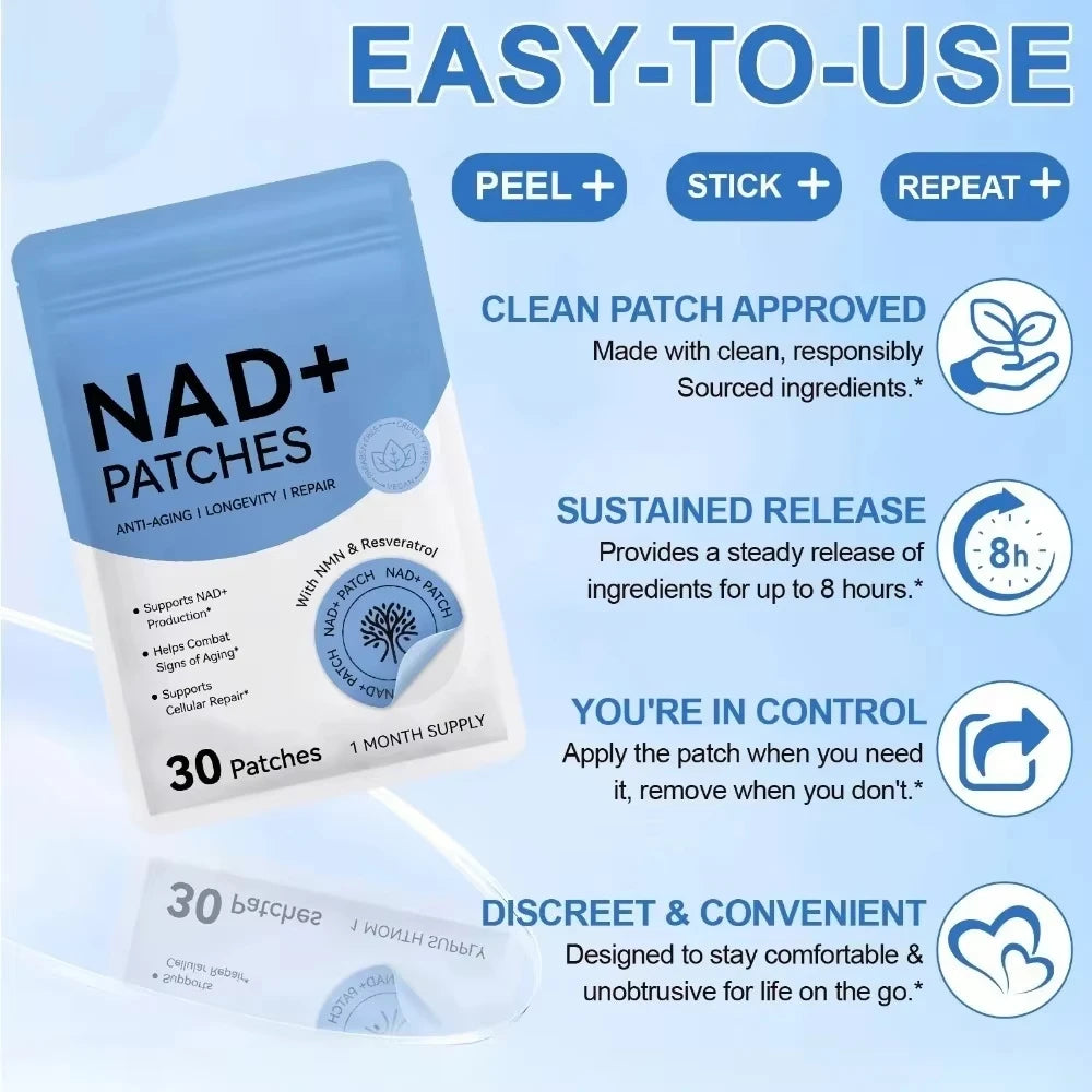 30PCS NAD+ Body Management Patch Skin Friendly Support Sticker