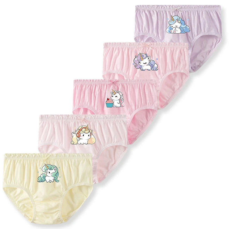 Cotton Girls Briefs with Cartoon Characters