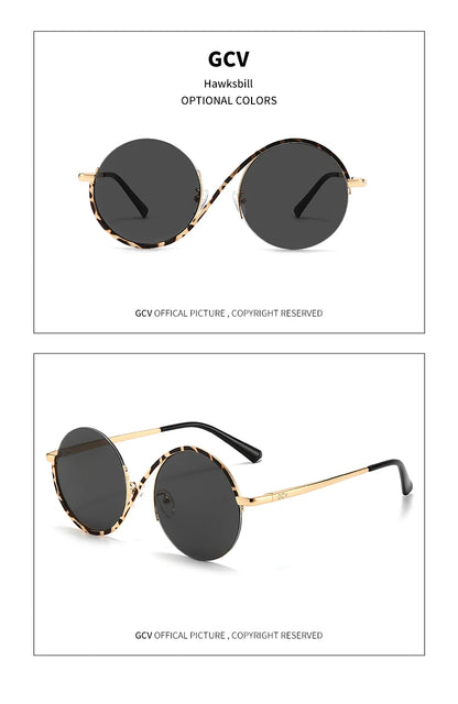 Gorgeous Round Frame Women Sunglasses in Metal