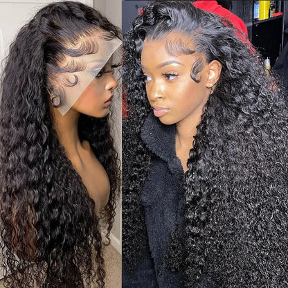 Kinky Curly 13x6 Lace Front Wig Human Hair Transparent Lace