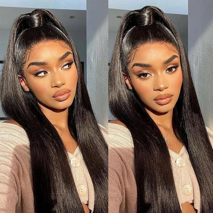 Bone Straight Lace Closure Wig Brazilian Human Hair 16-42 Inches