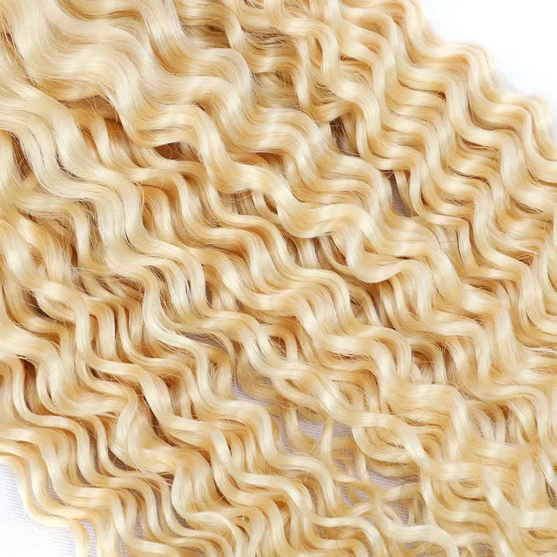 613 Blonde Deep Wave Human Hair Bundles 28 30 32 Inch
