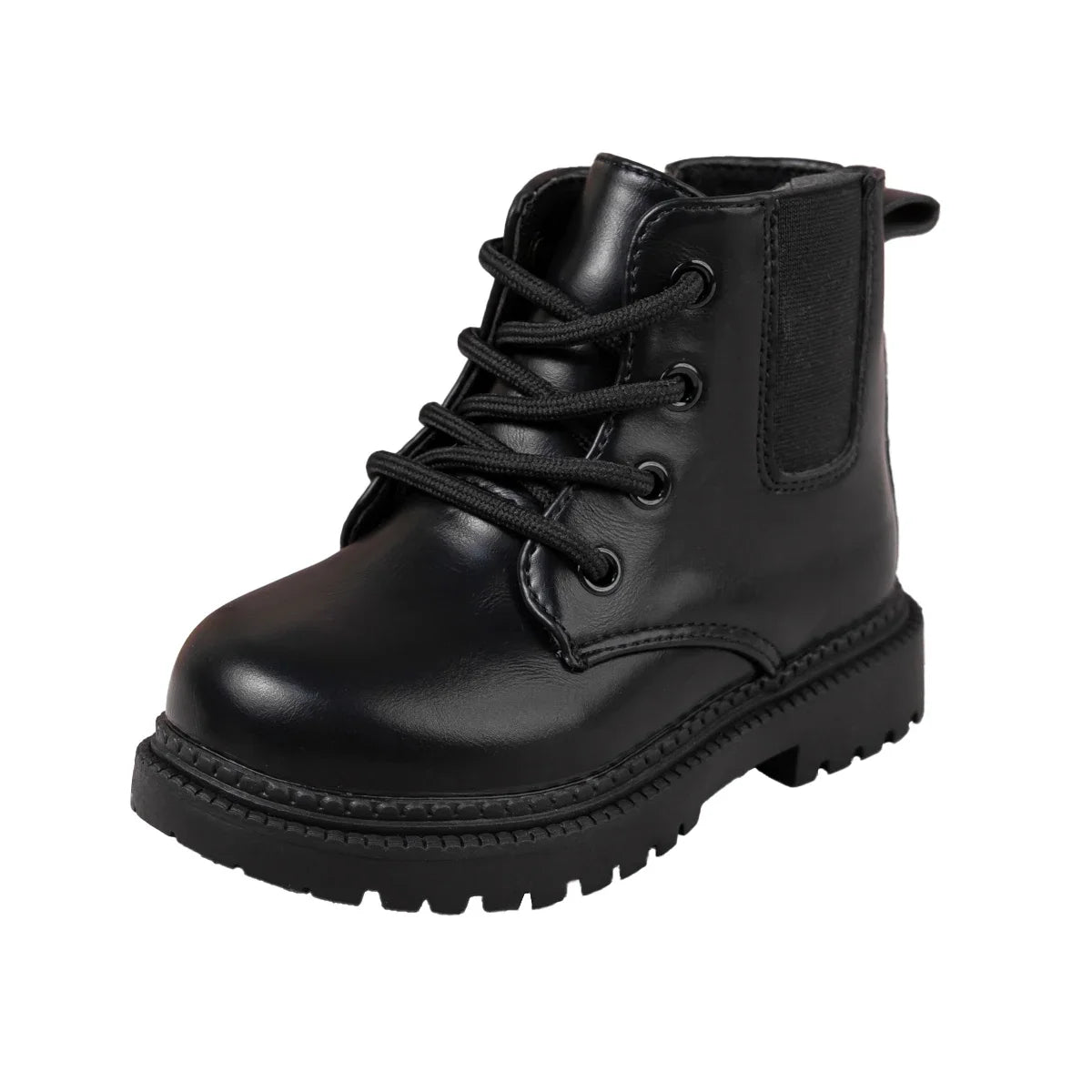 Waterproof PU Leather Children's Lace-up Boots