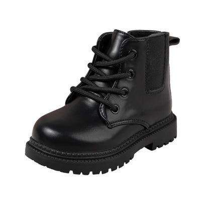 Waterproof PU Leather Children's Lace-up Boots