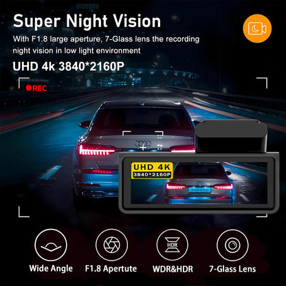 ADAS Dash Cam 4K 2.5K GPS WiFi Night Vision Mini