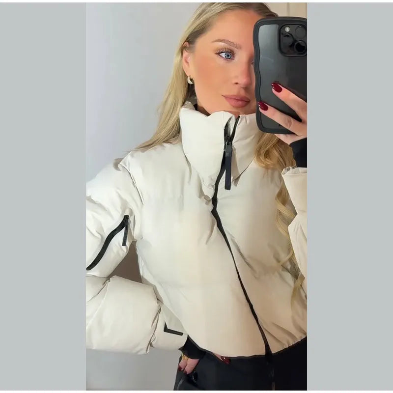 Faux Fur Hooded Women's Ski Jumpsuit with Zippers