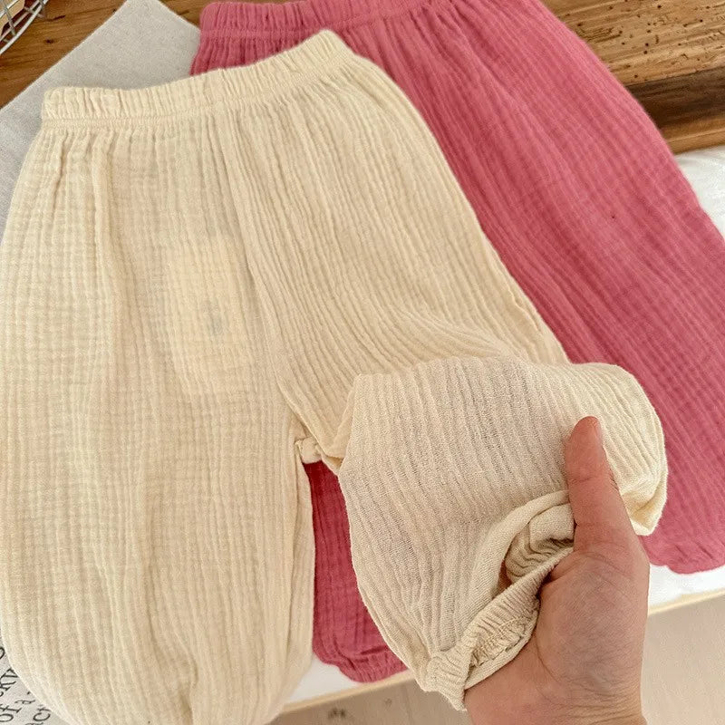 Summer Thin Solid Color Anti Mosquito Pants for Kids
