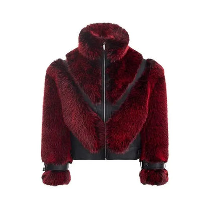 Thick Warm Patchwork Faux Fur Coat for Men