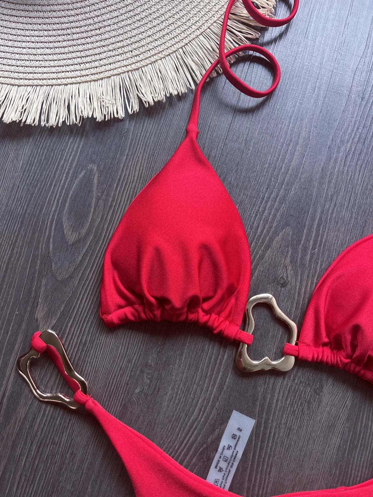 Halter Neck Micro Bikini Set Women Solid Swimwear