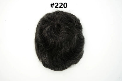 V Loop Silk Base Wavy Toupee for Men 8x10