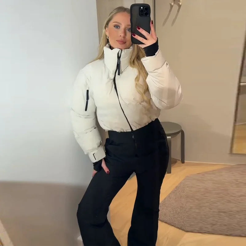 Women's Windproof Thermal Turtleneck Ski Jumpsuit