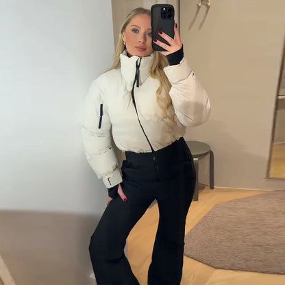 Women's Windproof Thermal Turtleneck Ski Jumpsuit