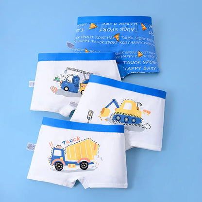 Cotton Cartoon Car Boxers for Boys