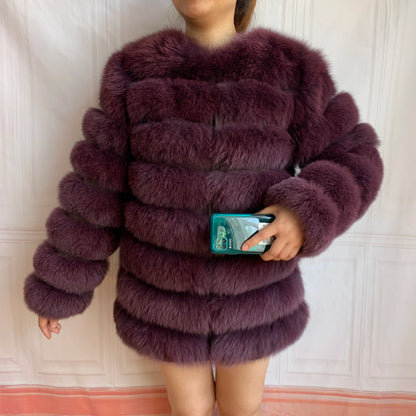 4in1 Real Fox Fur Coat for Women