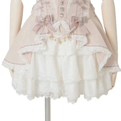 Japanese Sweet Lolita Mini Skirt Women Retro Lace Skirt