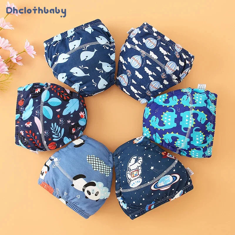 4PCS Reusable Cotton Baby Diapers for Potty Training