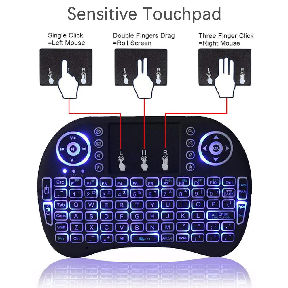 Wireless Air Mouse with Touchpad Keyboard