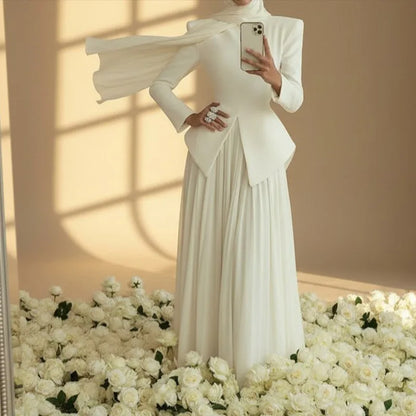 Elegant Women's Blazer Skirt Suit Set