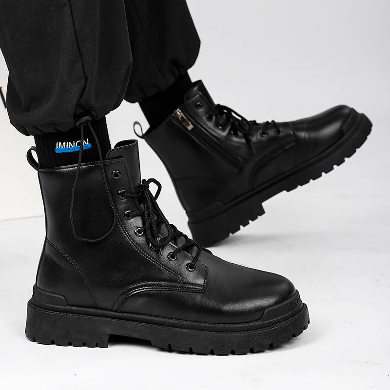 Men's Leather Ankle Boots for Outdoor Hiking