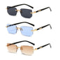 Rimless Rectangle Sunglasses for Women and Men