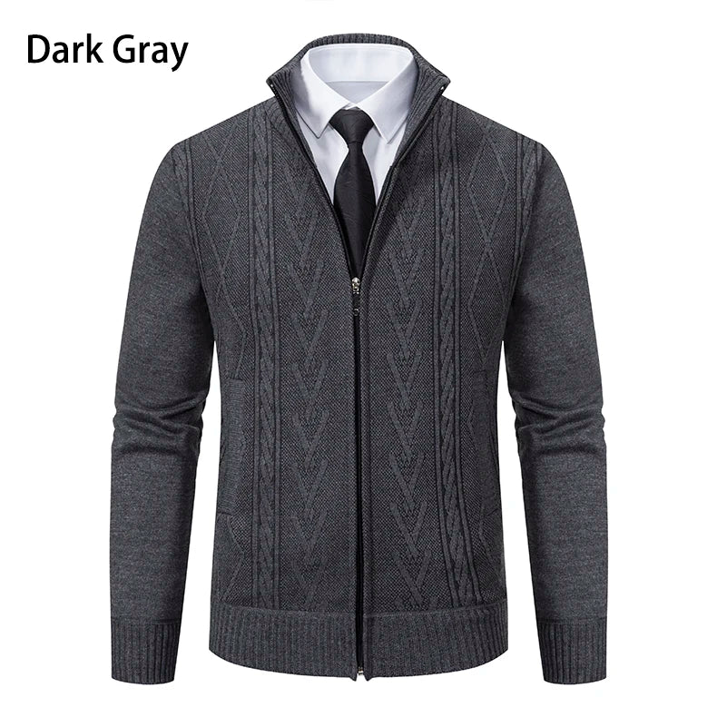 Men's Casual Knitted Sweater Coat in Cashmere Blend