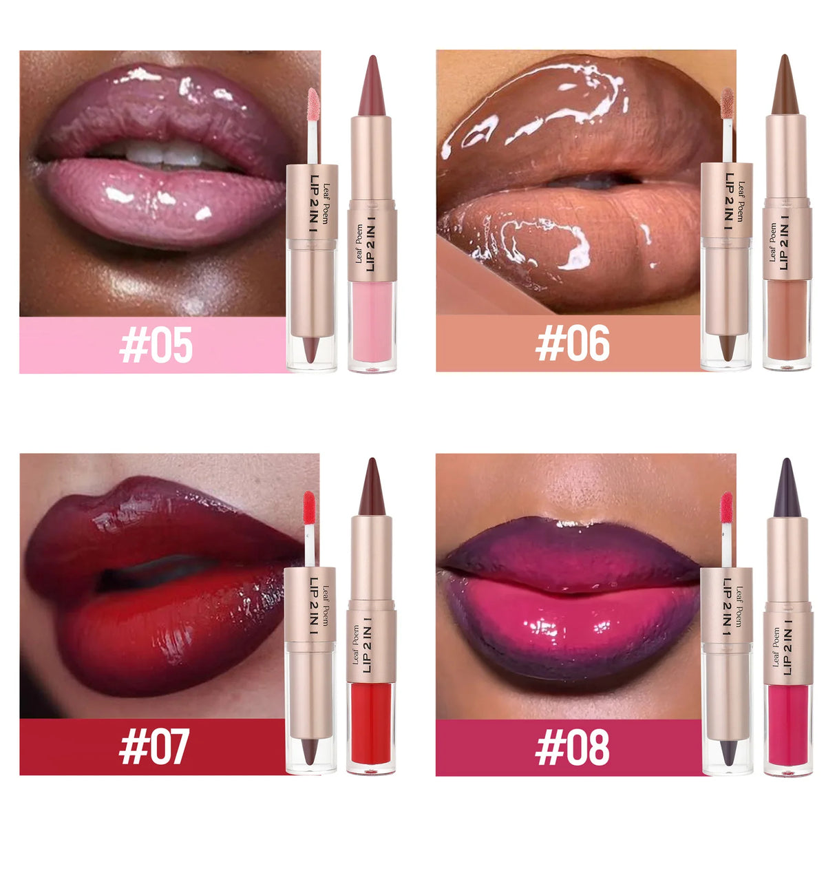 Black Brown Tapered Lip Liner and Lip Gloss Duo